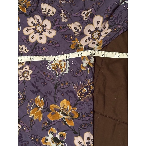Velvet By Graham & Spencer Sz M Long Sleeve Purple Floral Top Button Sleeves - Picture 4 of 4